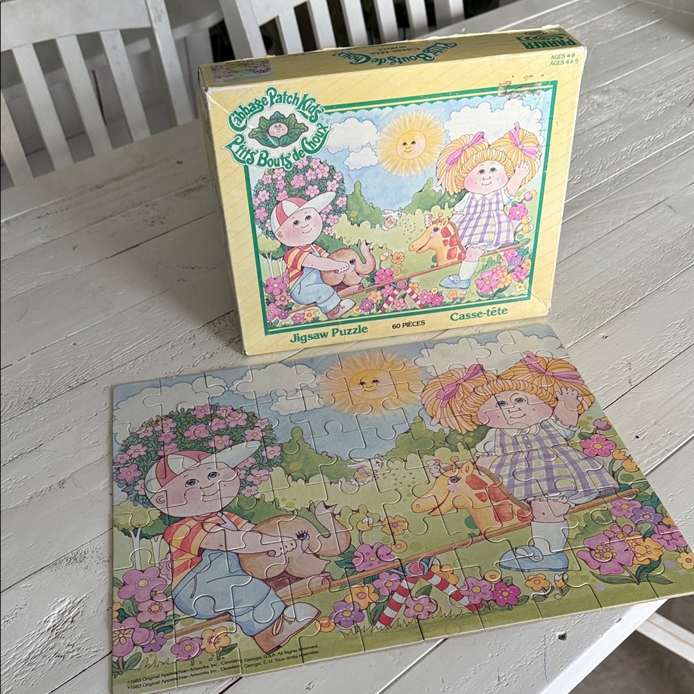 VTG Complete Cabbage Patch kids jigsaw puzzle 60 pieces 1983 original 28 x 35 cm